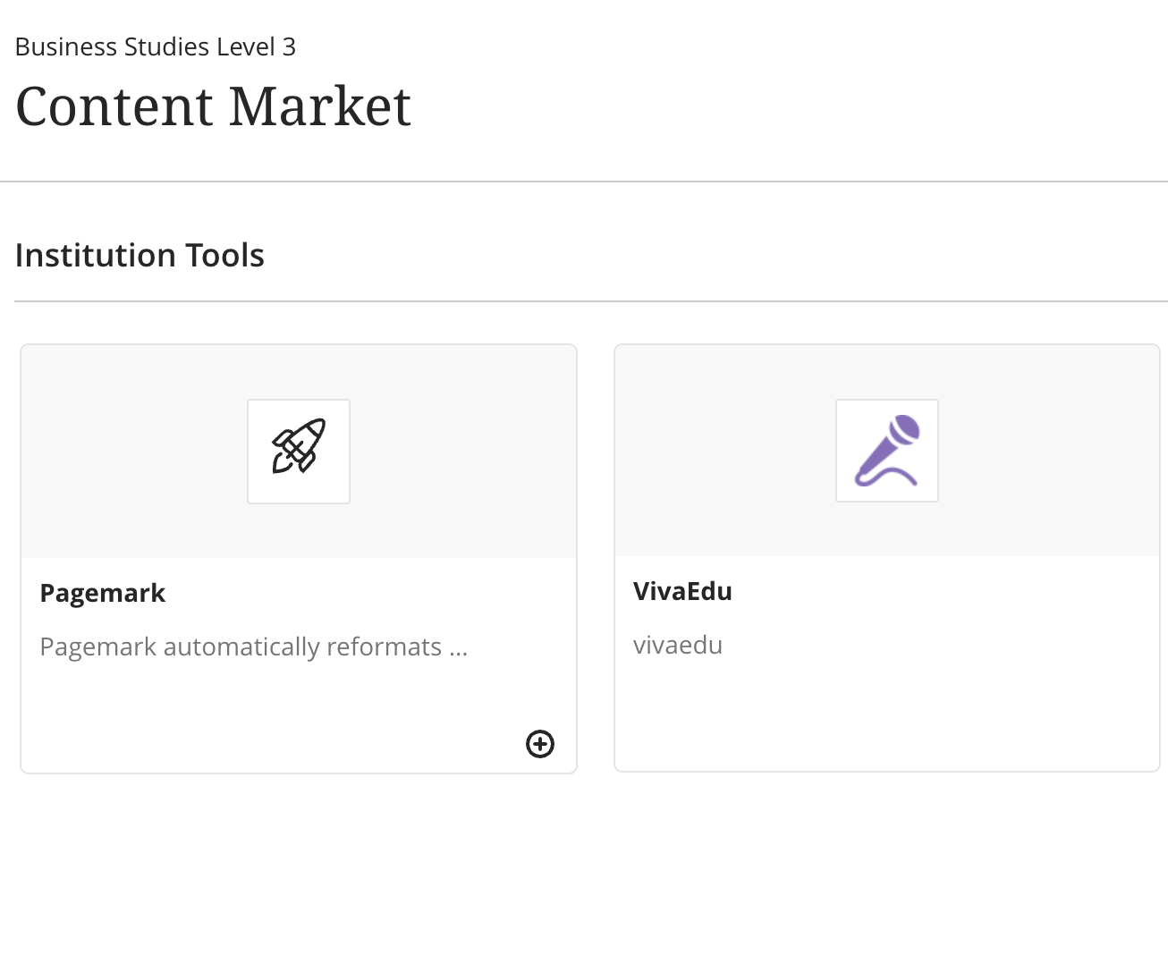 Blackboard Learn Ultra: click the added VivaEdu tool