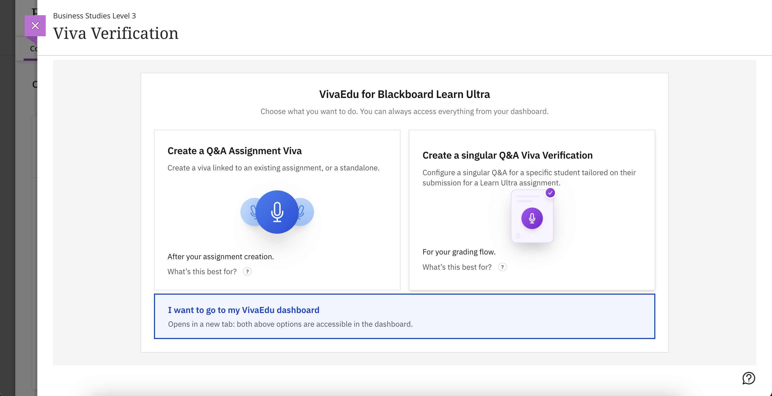VivaEdu starting flow inside your LMS